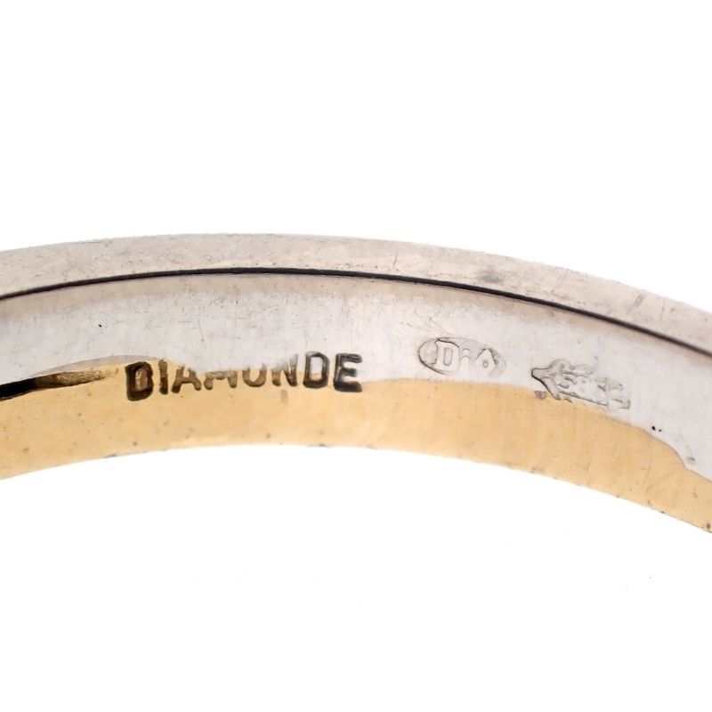 Image 8 of Two-tone gold solitaire ring with 0.17 ct diamond.