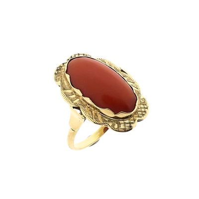 Image 1 of Gold Ring with Coral