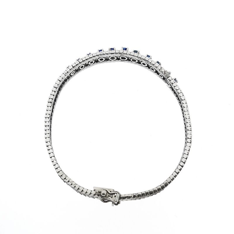 Image 6 of White gold link bracelet with sapphire