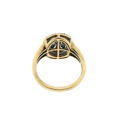 9 carat ring with blue and clear diamonds Image 2 of 9 carat ring with blue and clear diamonds