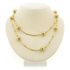 Image 1 of Gold long chain/saucer with beads