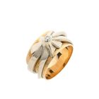 Afbeelding 1 van Vintage bicolor gouden ring met diamant; 0,05 ct.