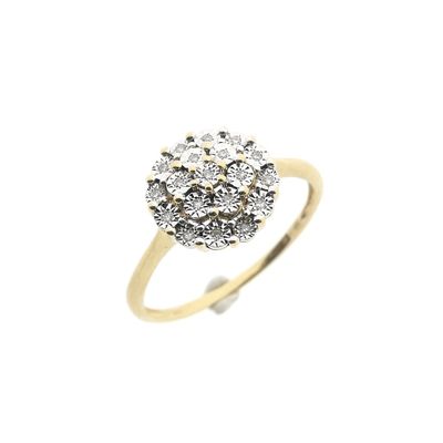 Image 1 of Gold entourage ring with diamond | 0.095 ct.