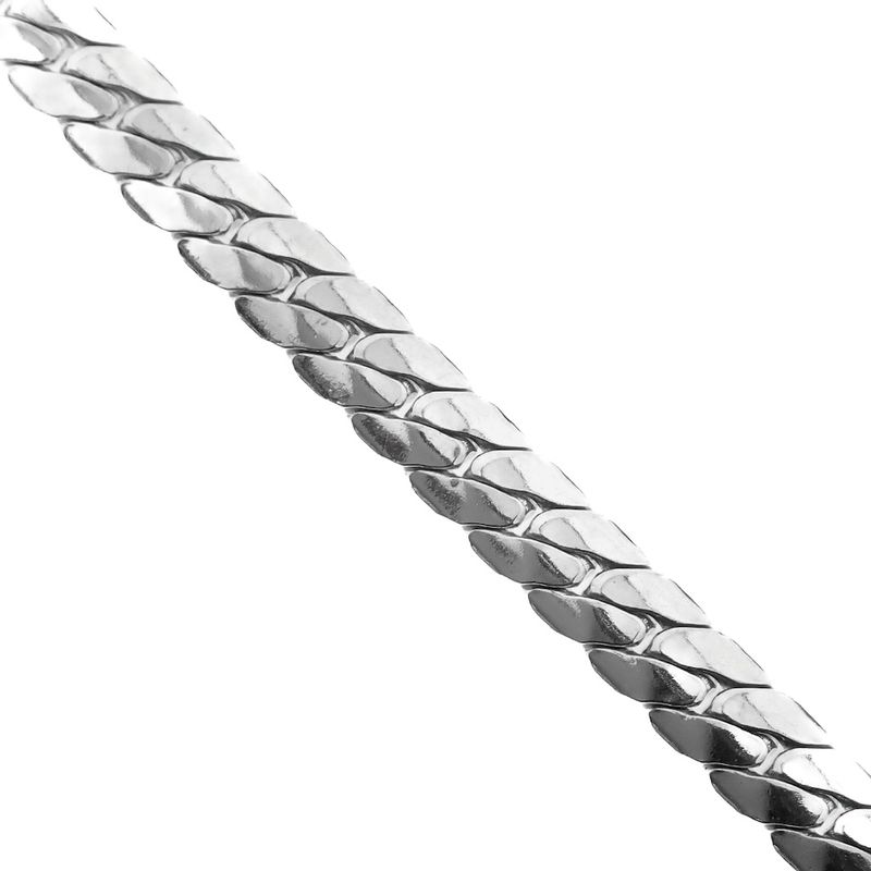Image 3 of Silver flat gourmet link chain | 50 cm
