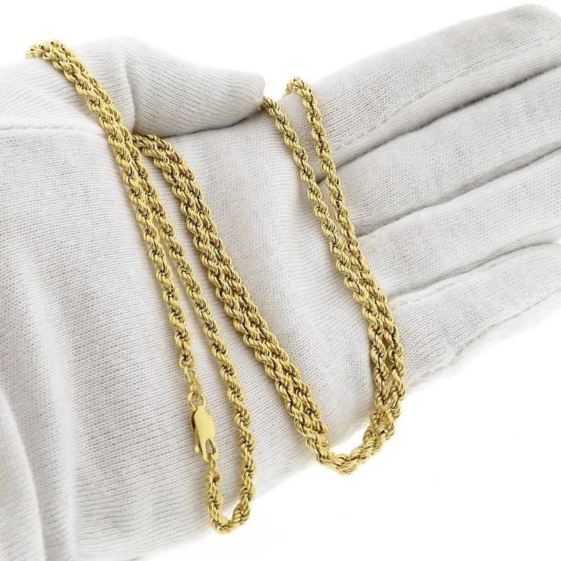Image 9 of Long gold twisted link chain