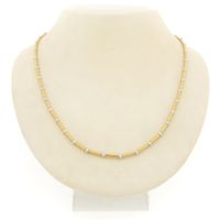 Two-tone gold bar link chain