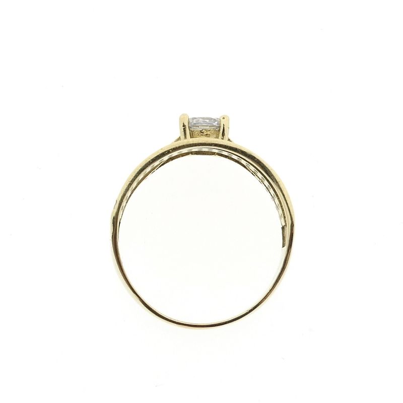 Image 5 of Wide gold ring with zirconia