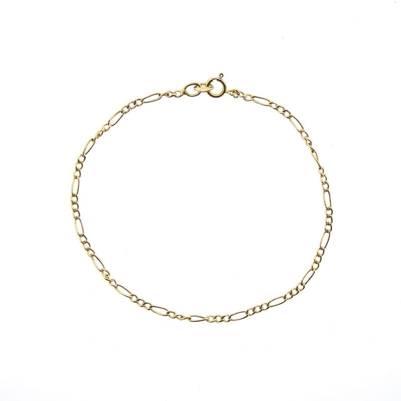 Image 1 of Gold Figaro link bracelet | 17.5 cm