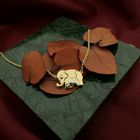 Image 2 of Two-tone gold necklace with fixed pendant and diamonds; 0.03 ct.