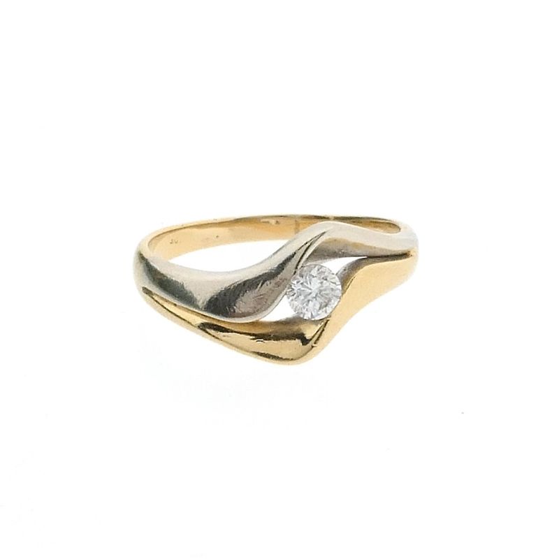 Image 6 of Two-tone gold ring with zirconia