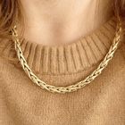 Image 12 of Gold foxtail link necklace with ruby ​​and onyx