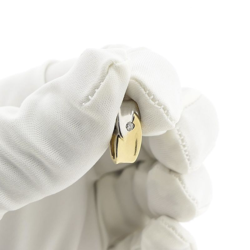 Image 10 of Two-tone gold minimalist pendant with diamond; 0.03 ct.