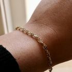 Afbeelding 7 van Bicolor gouden gedraaide armband | 19,5 cm