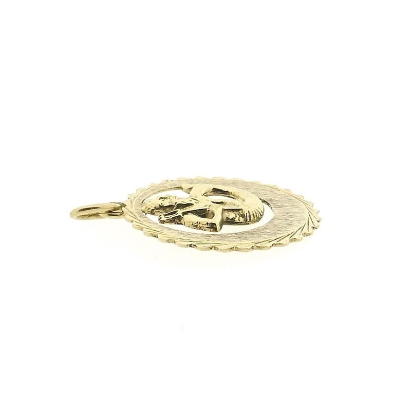 Image 1 of Gold zodiac sign pendant; Aquarius
