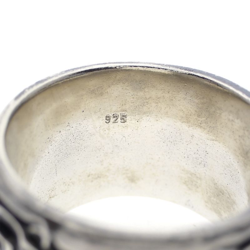 Image 3 of Silver wide ring with rose engravings