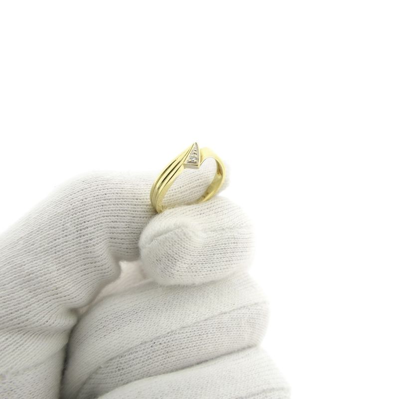 Image 8 of Golden fantasy ring with diamond 0.01 ct.