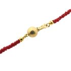 Image 12 of Vintage red coral beaded necklace with gold clasp | 93 cm
