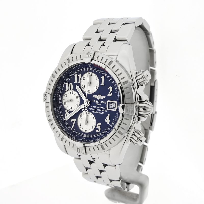 Image 11 of Breitling Chronomat Evolution 'Blue' A13356; Chronograph men's watch