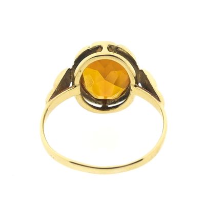 Gold ring set with synthetic orange gemstone Image 2 of Gold ring set with synthetic orange gemstone