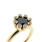 Image 2 of Gouden Bron Jewelry 'Sprite' ring with sapphire and diamond; 0.04 ct.