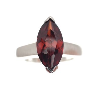 Image 2 of Silver solitaire ring with red zirconia