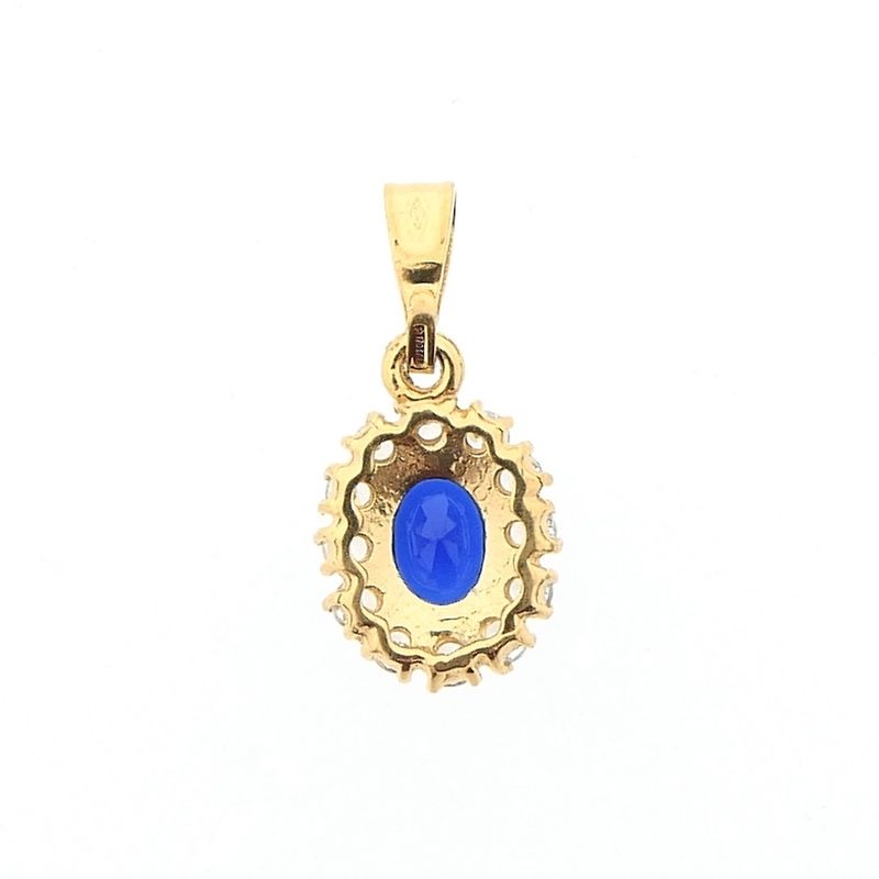 Image 5 of 18K gold pendant with synthetic sapphire and zirconia
