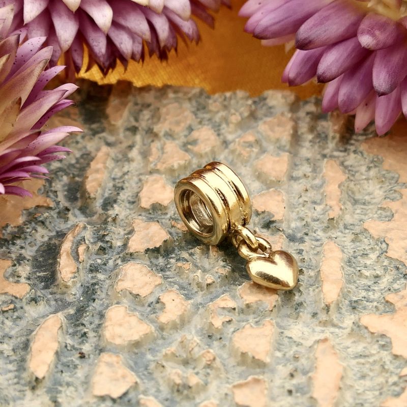 Image 2 of Pandora Charm; Gold; Dangling Heart