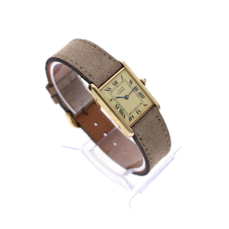 Image 4 of Cartier Tank Vermeil 'Large' 590005; Vintage Unisex Watch