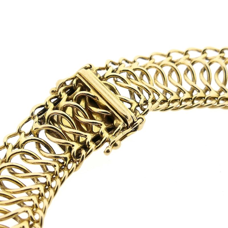 Afbeelding 5 van Vintage gouden fantasie schakelarmband | 20,5 cm