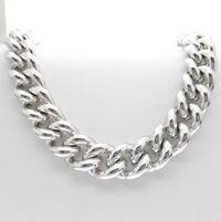 Silver robust gourmet link necklace | 45 cm
