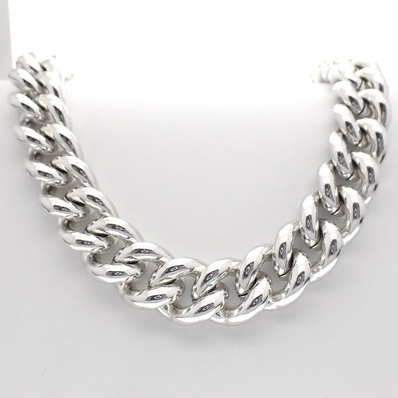 Image 1 of Silver robust gourmet link necklace | 45 cm