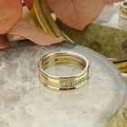 Image 7 of Bicolor wide gold ring with diamond; 0.10 ct.