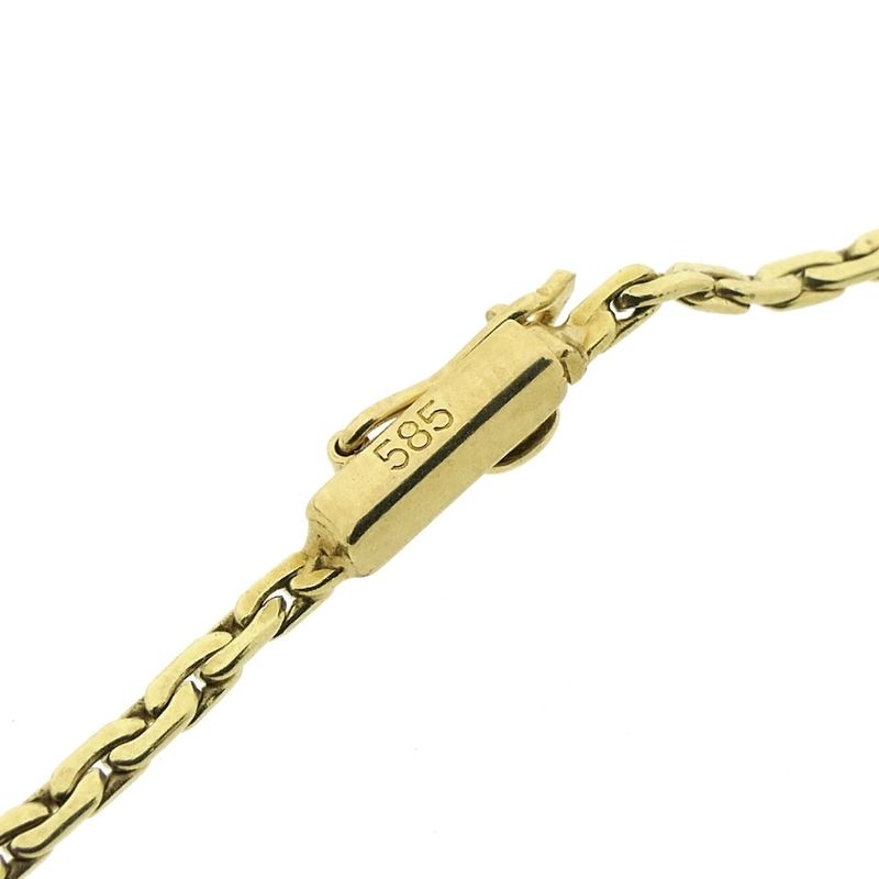 Image 4 of Gold necklace with a fixed pendant and diamond; 0.005 ct. | 44.5 cm