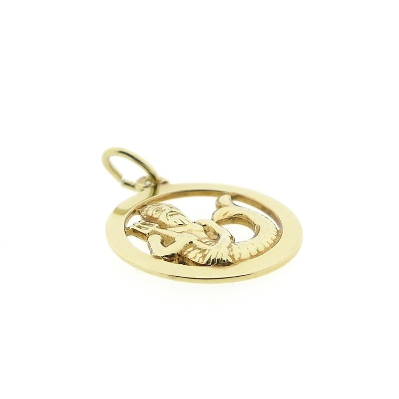 Image 3 of Gold zodiac sign pendant; Aquarius