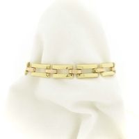 Bicolor gold Bismarck link bracelet