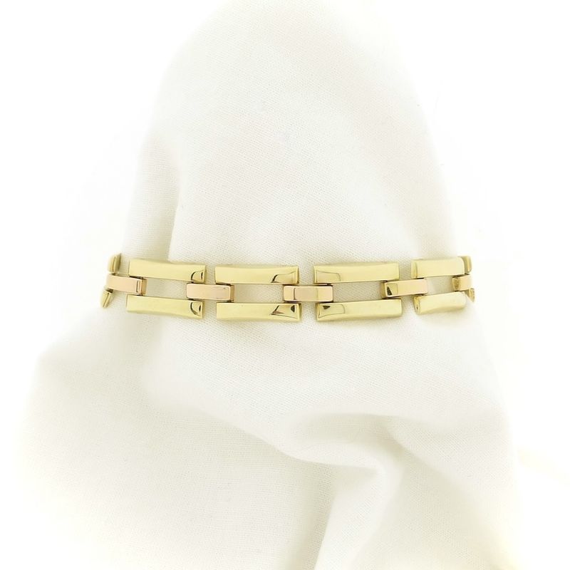 Image 1 of Bicolor gold Bismarck link bracelet