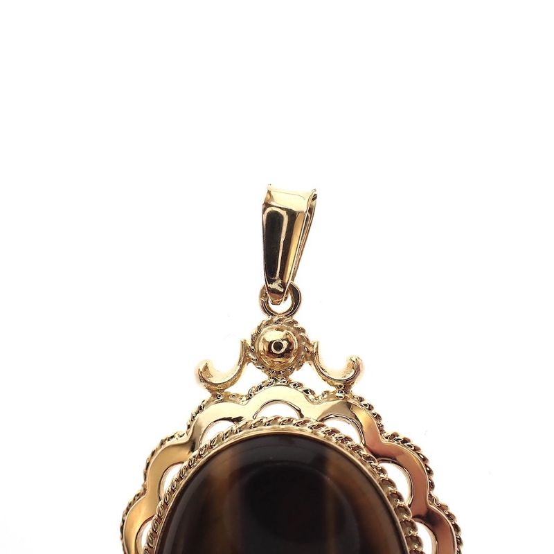 Image 4 of Vintage gold pendant with tiger's eye