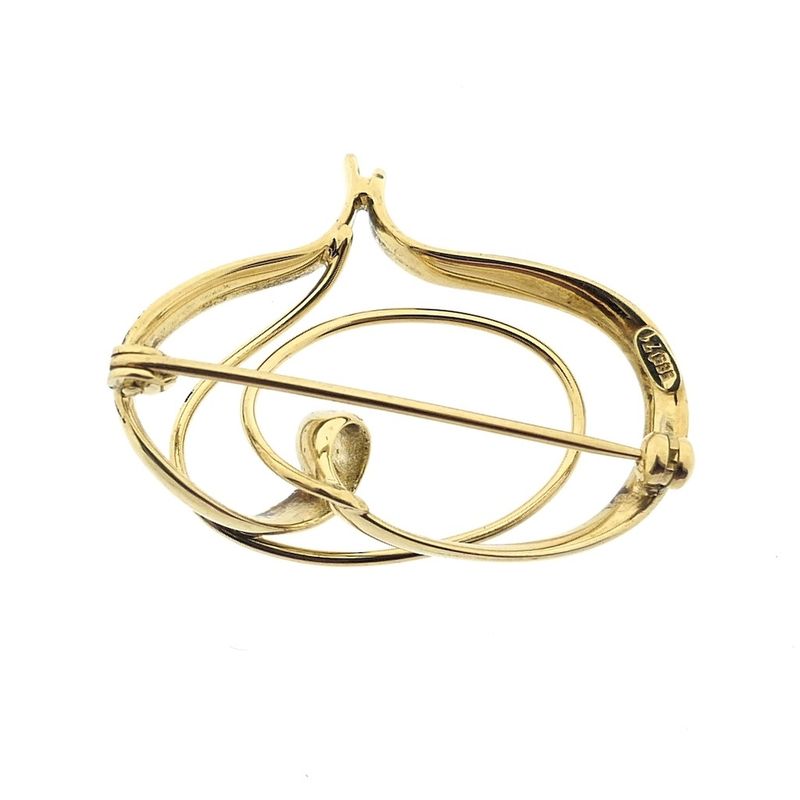 Image 3 of Golden abstract brooch