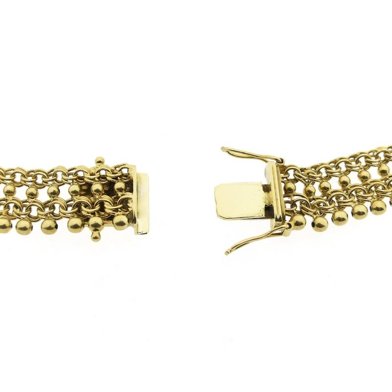 Image 5 of Gold gallery wire link necklace