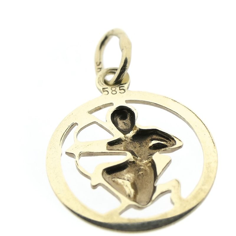 Image 6 of Gold zodiac sign pendant; Sagittarius