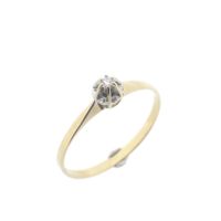 Gold solitaire ring with diamond 0.03 ct.