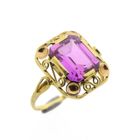 Image 1 of Gold ring with synthetic pink ruby ​​| Vintage