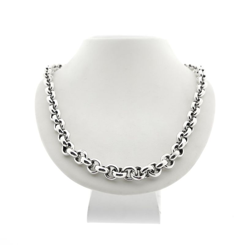 Image 1 of Silver jasseron necklace | 52 cm