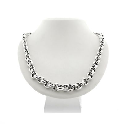 Silver jasseron necklace | 52 cm Image 1 of Silver jasseron necklace | 52 cm