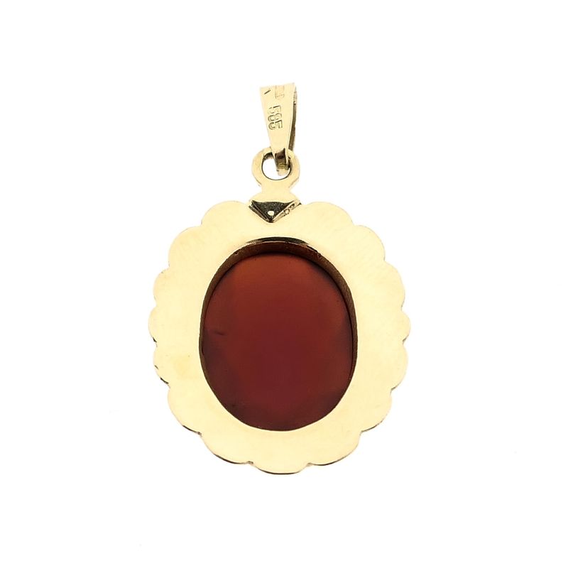 Image 6 of Vintage Gold Pendant with Carnelian
