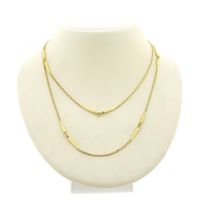 Long gold Venetian link chain.