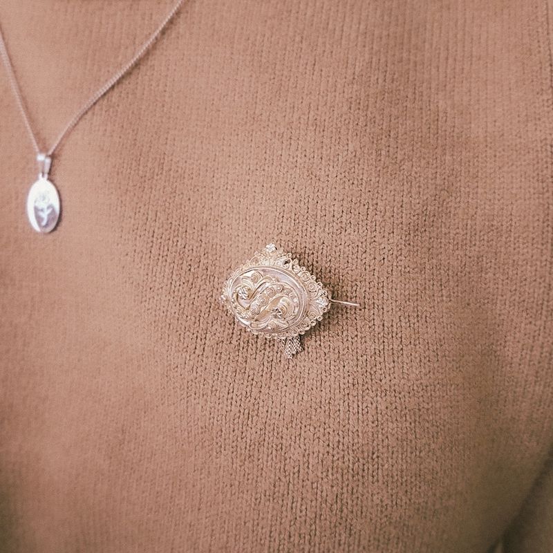 Image 4 of Silver brooch with filigree technique | Vintage/antique