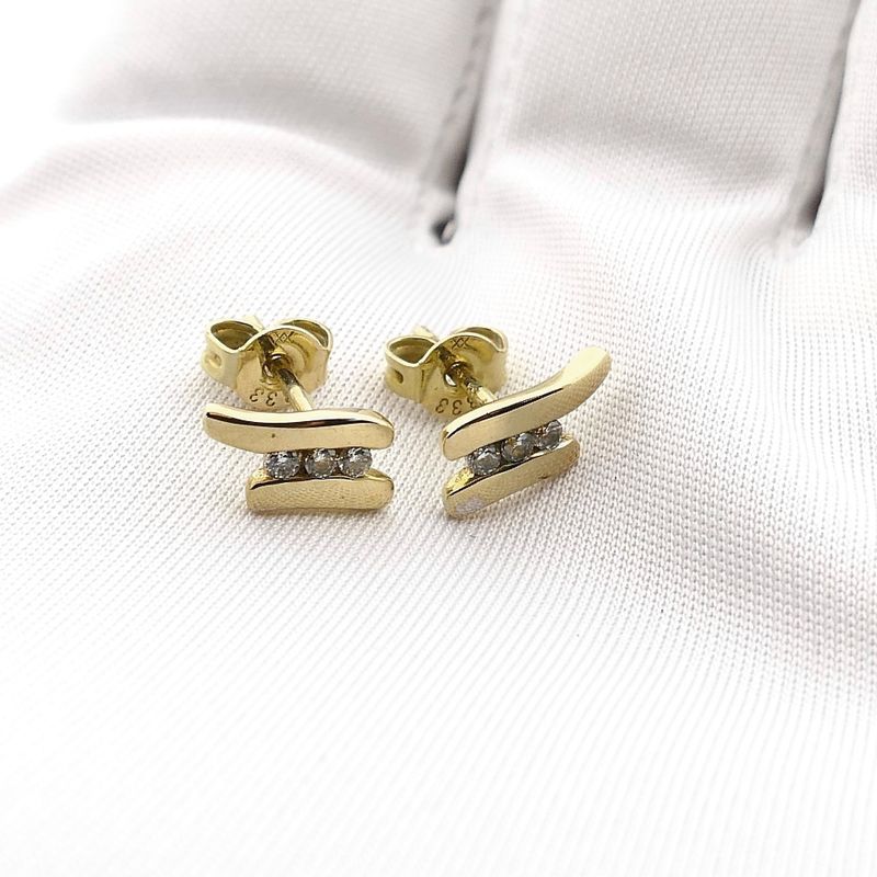Image 11 of Earrings with Zirconia; 8 Karat