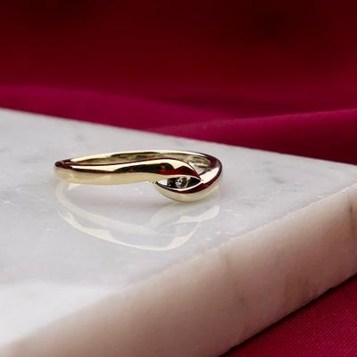 Image 2 of Jeunesse bicolor gold ring with diamond; 0.02 ct