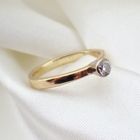 Image 2 of Bicolor solitaire ring with diamond 0.20 ct.